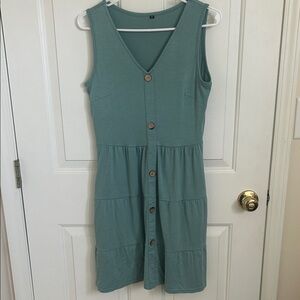 Amazon Teal Sleeveless Midi Dress